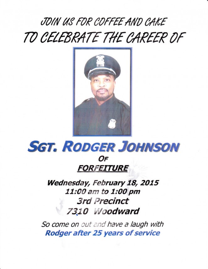 Retirement Celebration for Sergeant Rodger Johnson